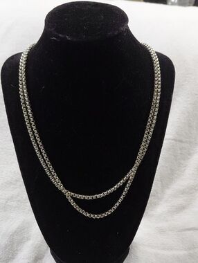 Double Layer Silver Chain Necklace